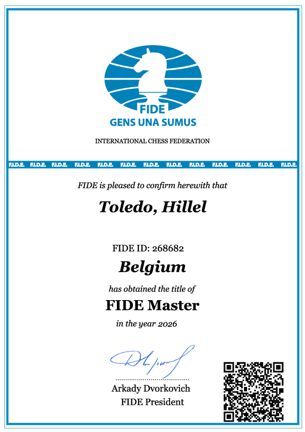 Hillel devient Maître FIDE !!!